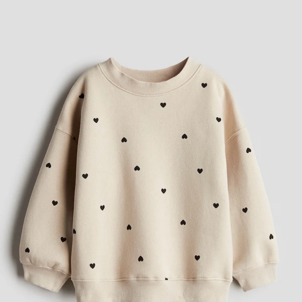 H&M Kids Beige Heart Print Joggers